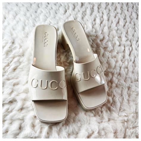 1921 gucci logo slides|Gucci Women's Platform Block Heel Slide Sandals .